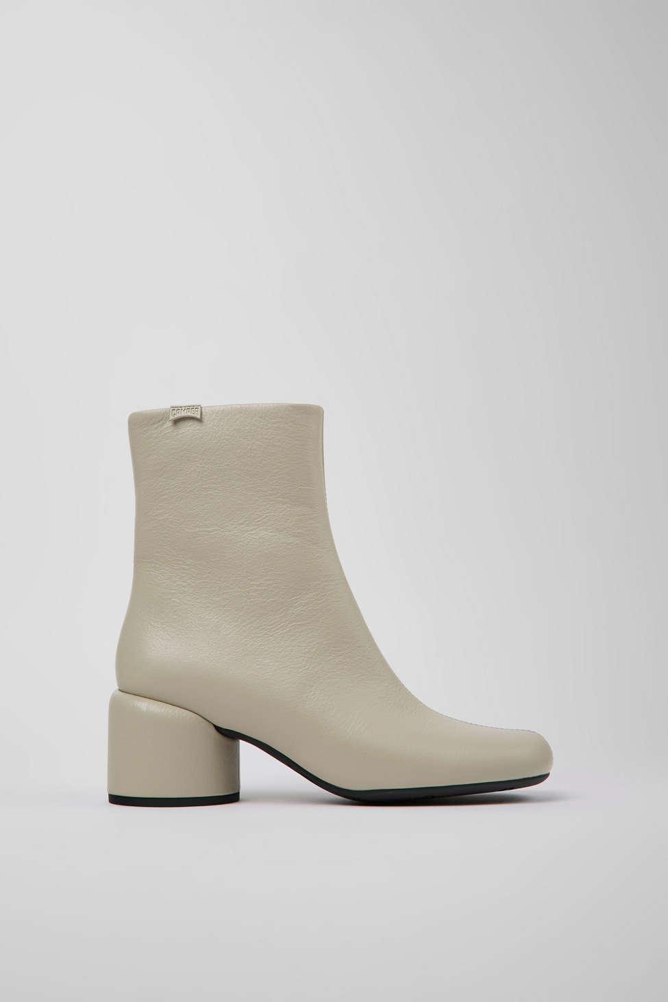 Camper Niki Leather Zip Boot in Natural | Lyst