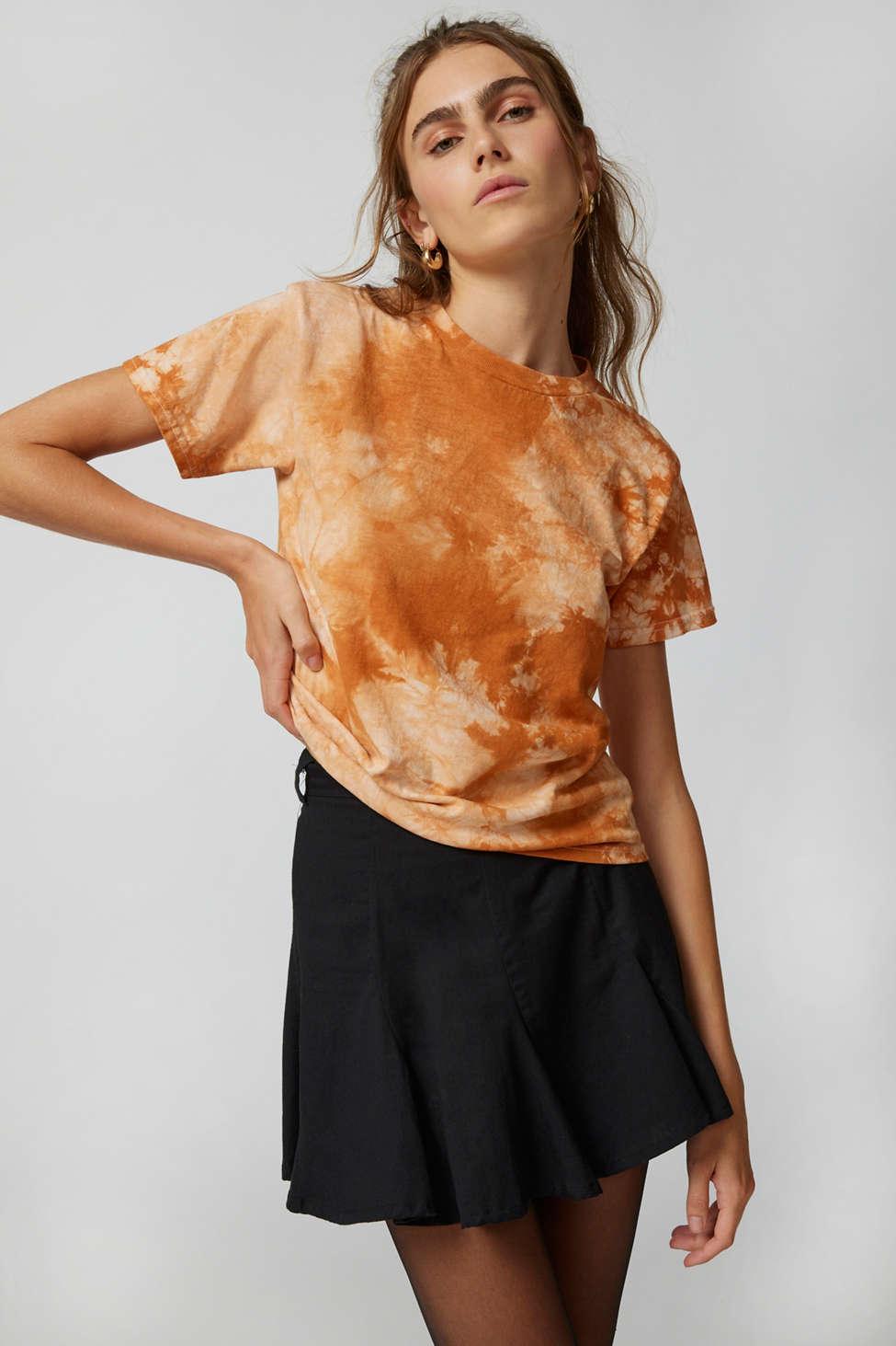 Urban Renewal Remade Tie dye Baby Tee In Orange at Urban
