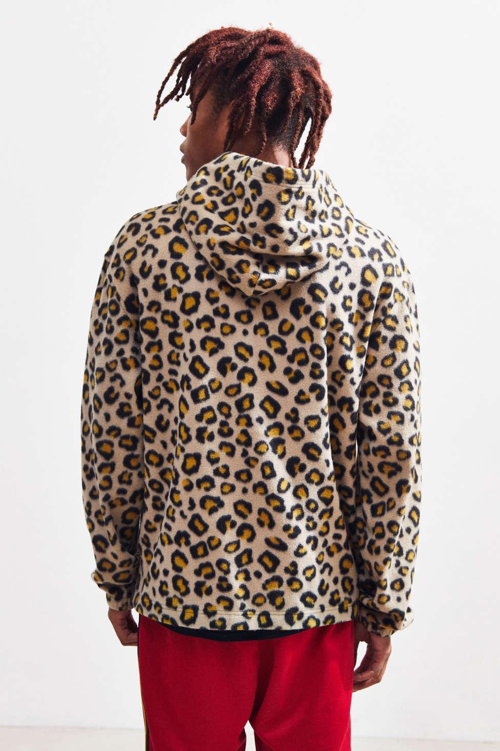 uo patterned polar fleece hoodie sweatshirt