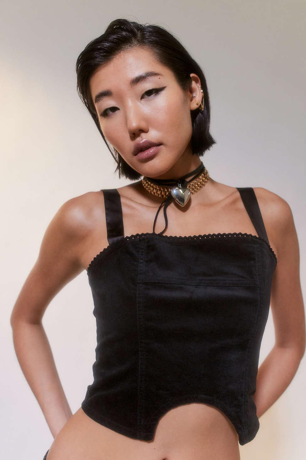 Urban Outfitters Uo Trixie Corset Top in Black Lyst
