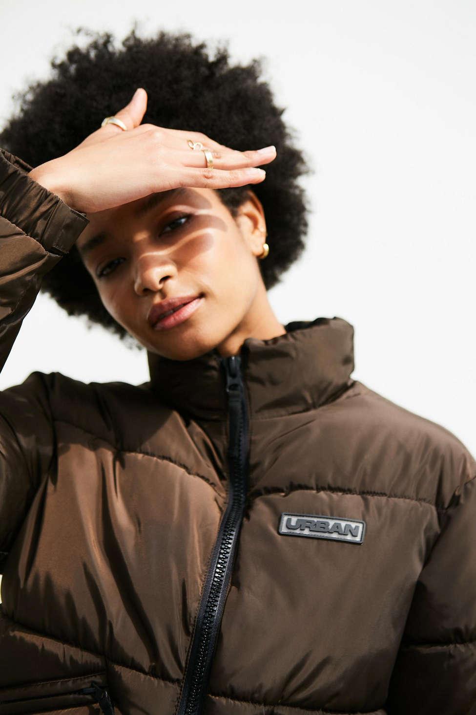 Urban Outfitters Uo Y2k Cropped Puffer Jacket in Chocolate (Brown) | Lyst