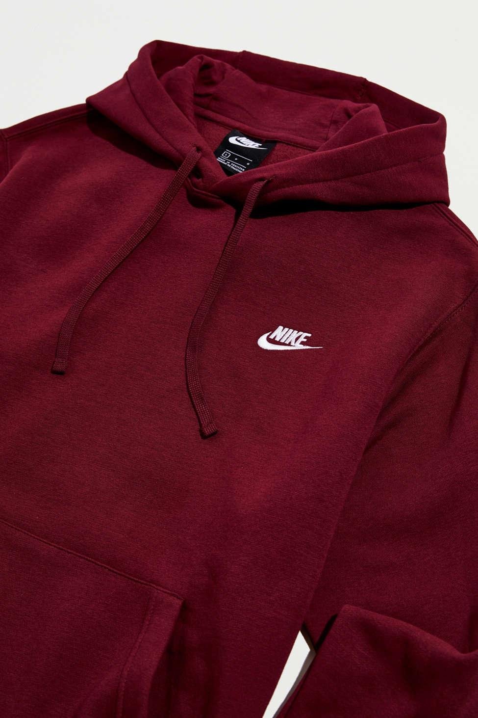 Nike Sportswear Club Fleece Hoodie Sweatshirt in Maroon (Red) for Men - Lyst