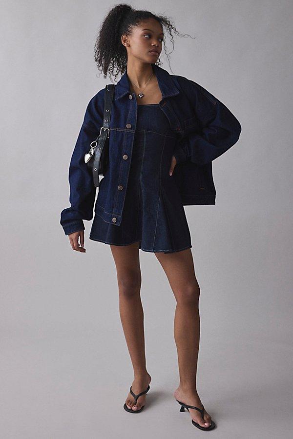 Urban Outfitters Uo Angelique Fit-And-Flare Strapless Denim Mini Dress in  Blue | Lyst