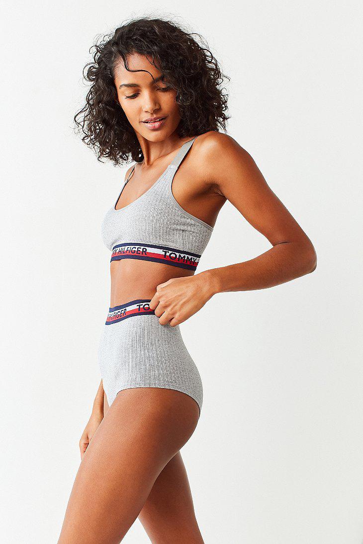 Tommy Hilfiger Tommy Hilfiger Seamless Ribbed High-waisted Undie in Gray |  Lyst