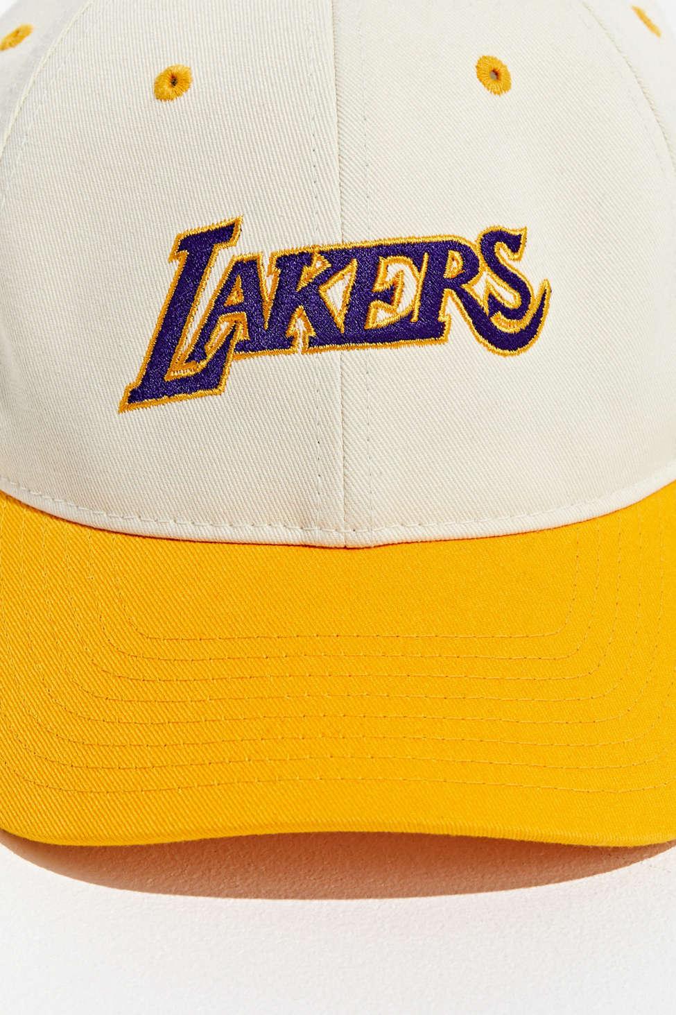 Men's Mitchell Ness Purple/Gold Los Angeles Lakers Two-Tone Wool