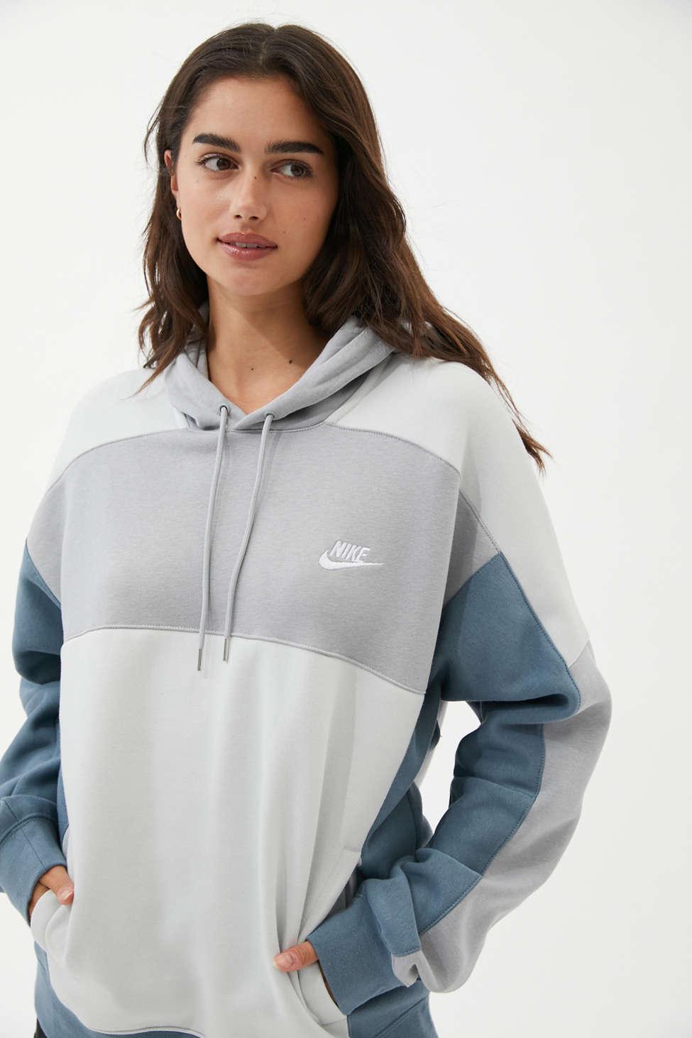 Nike Oversized Colorblock Hoodie Sweatshirt in Blue - Lyst