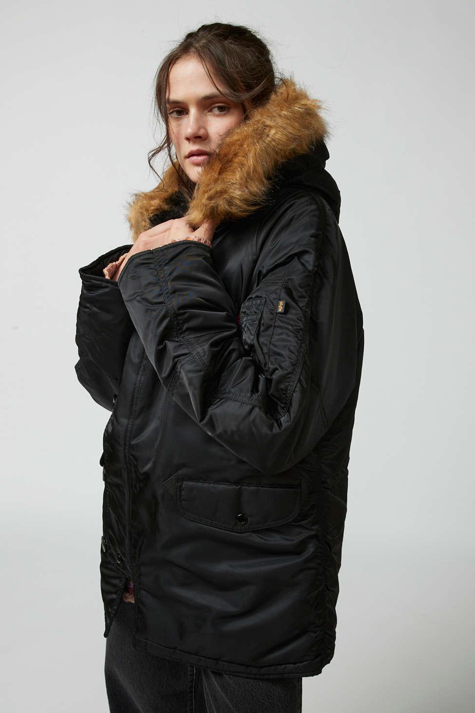 Alpha Industries N-3b Parka Jacket In Black,at Urban Outfitters | Lyst