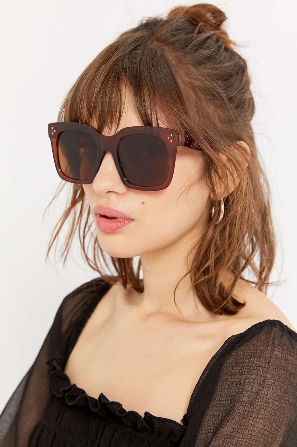 Urban Outfitters Piper Oversized Square Sunglasses in Brown