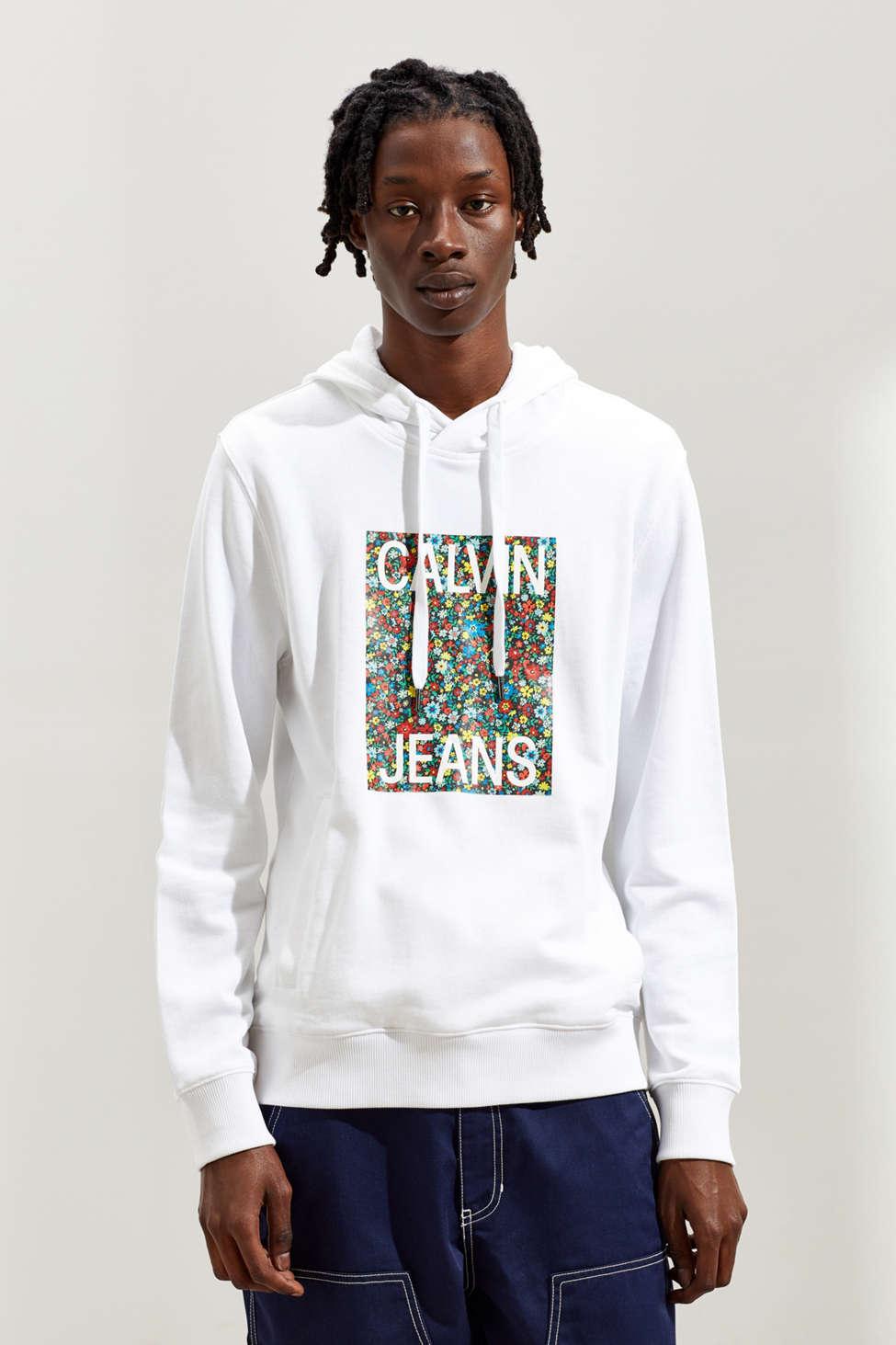 calvin klein floral hoodie