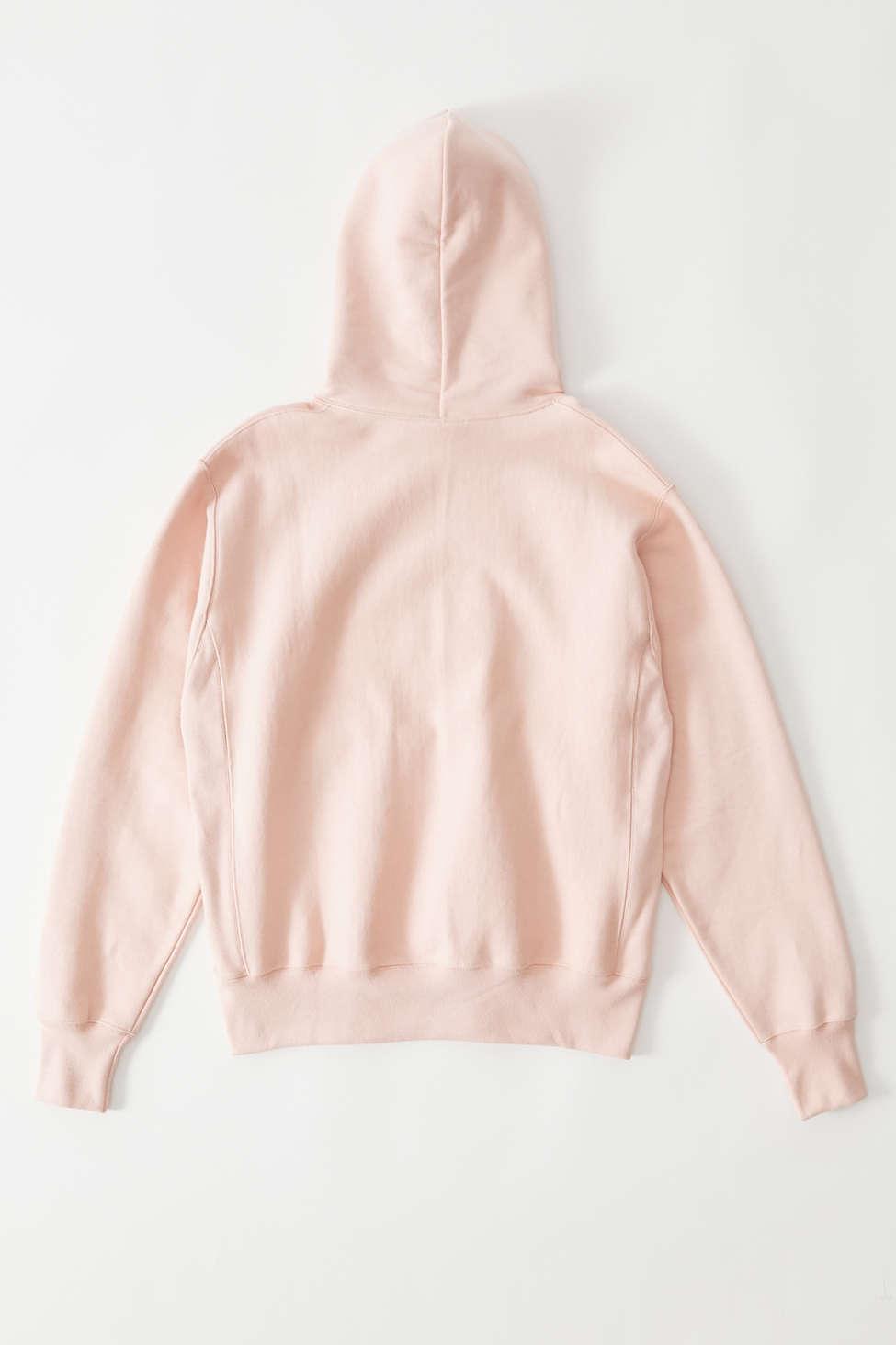 champion classic logo patch hoodie sweatshirt cream