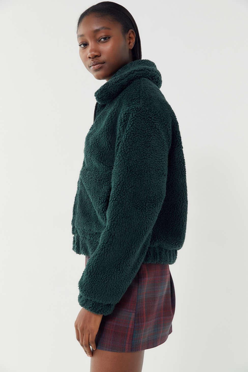 Urban Outfitters Synthetic Uo Cropped Teddy Jacket in ...