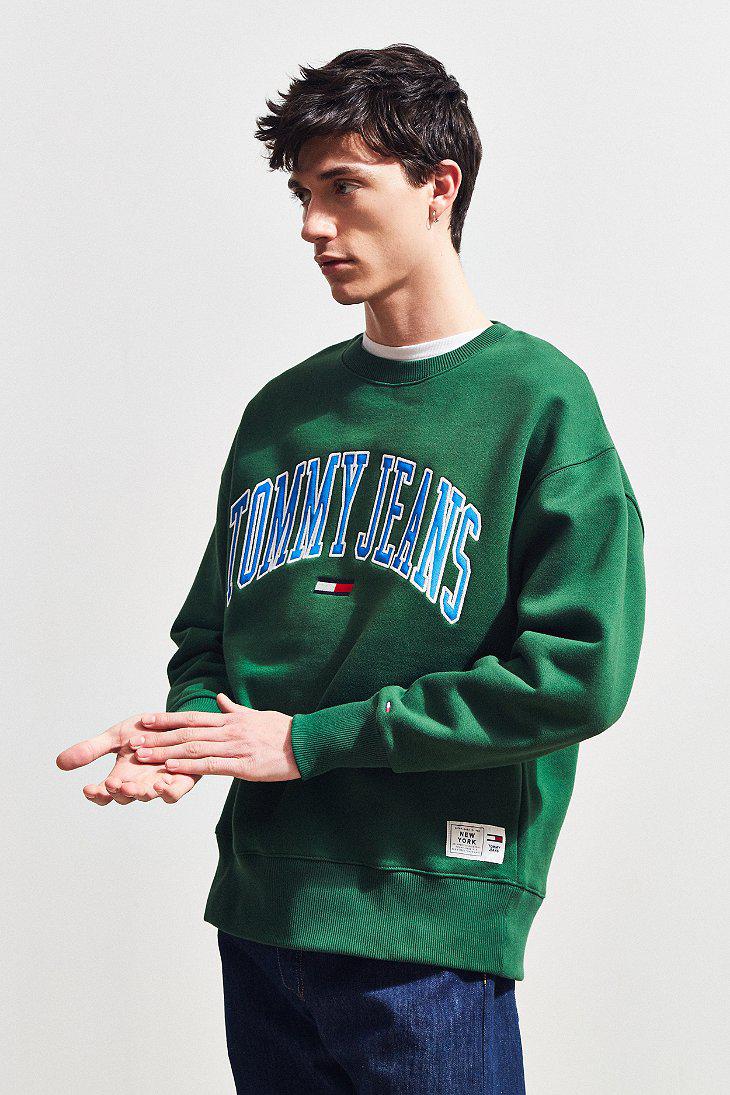 Shop Tommy Jeans Green Sweatshirt | UP TO 51% OFF