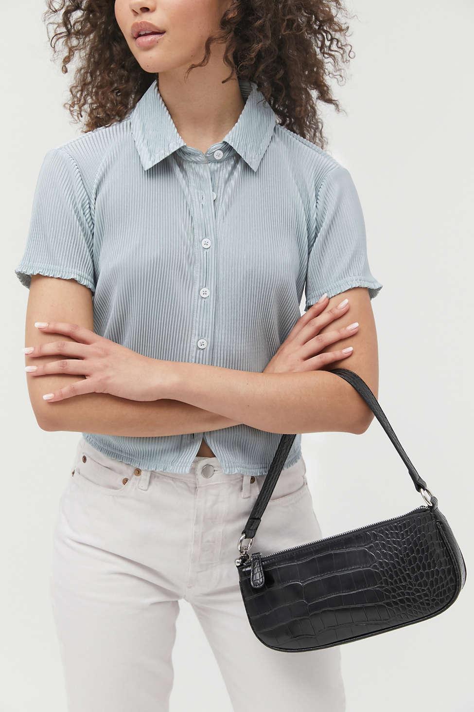 Urban Outfitters Uo Croc Baguette Bag in Black | Lyst