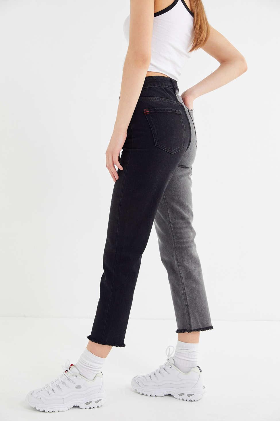 BDG Denim Two-tone High-rise Slim Straight Jean in Black - Lyst