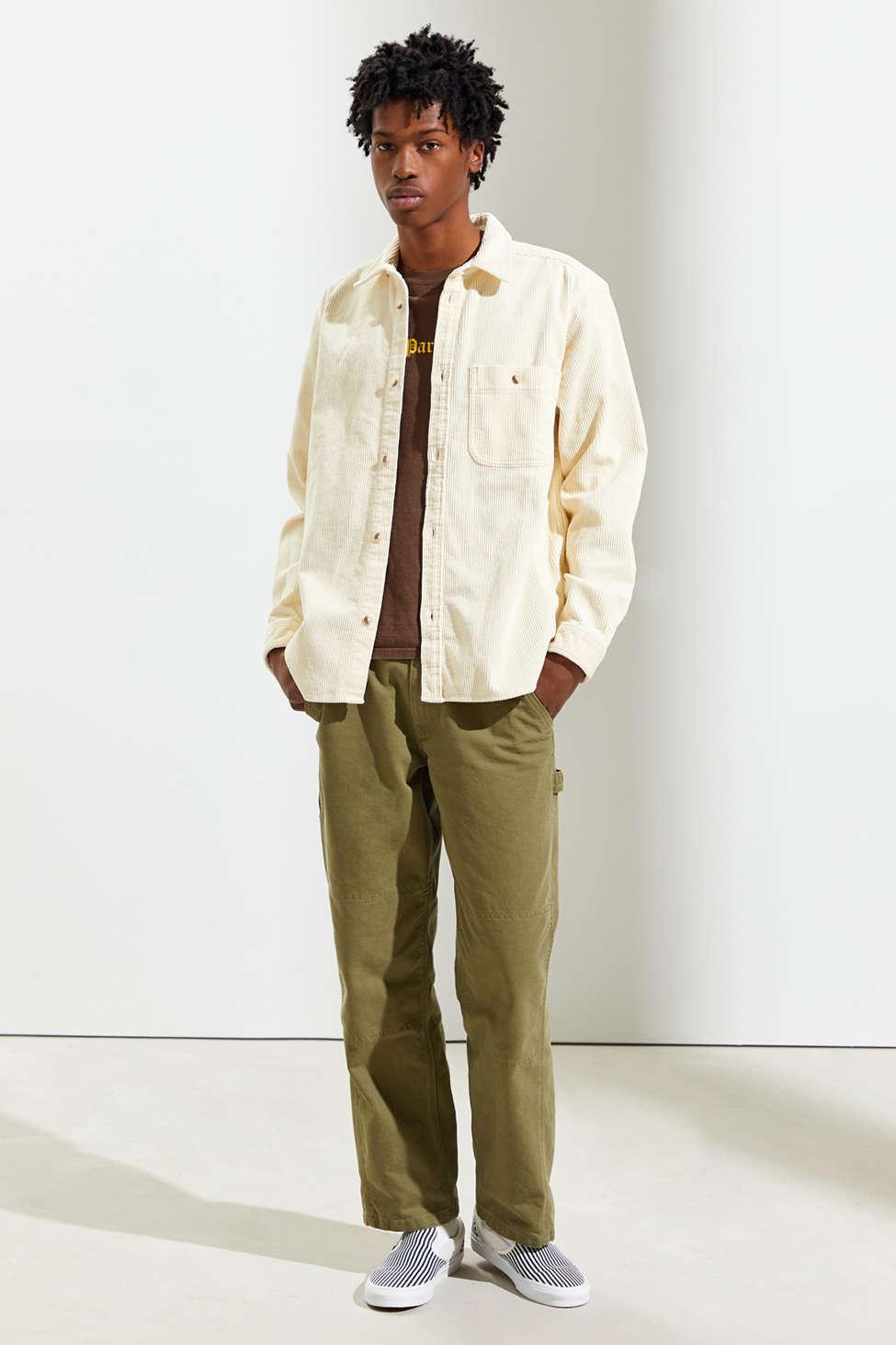 Urban Outfitters Uo Big Corduroy Cotton Work Shirt in Ivory 