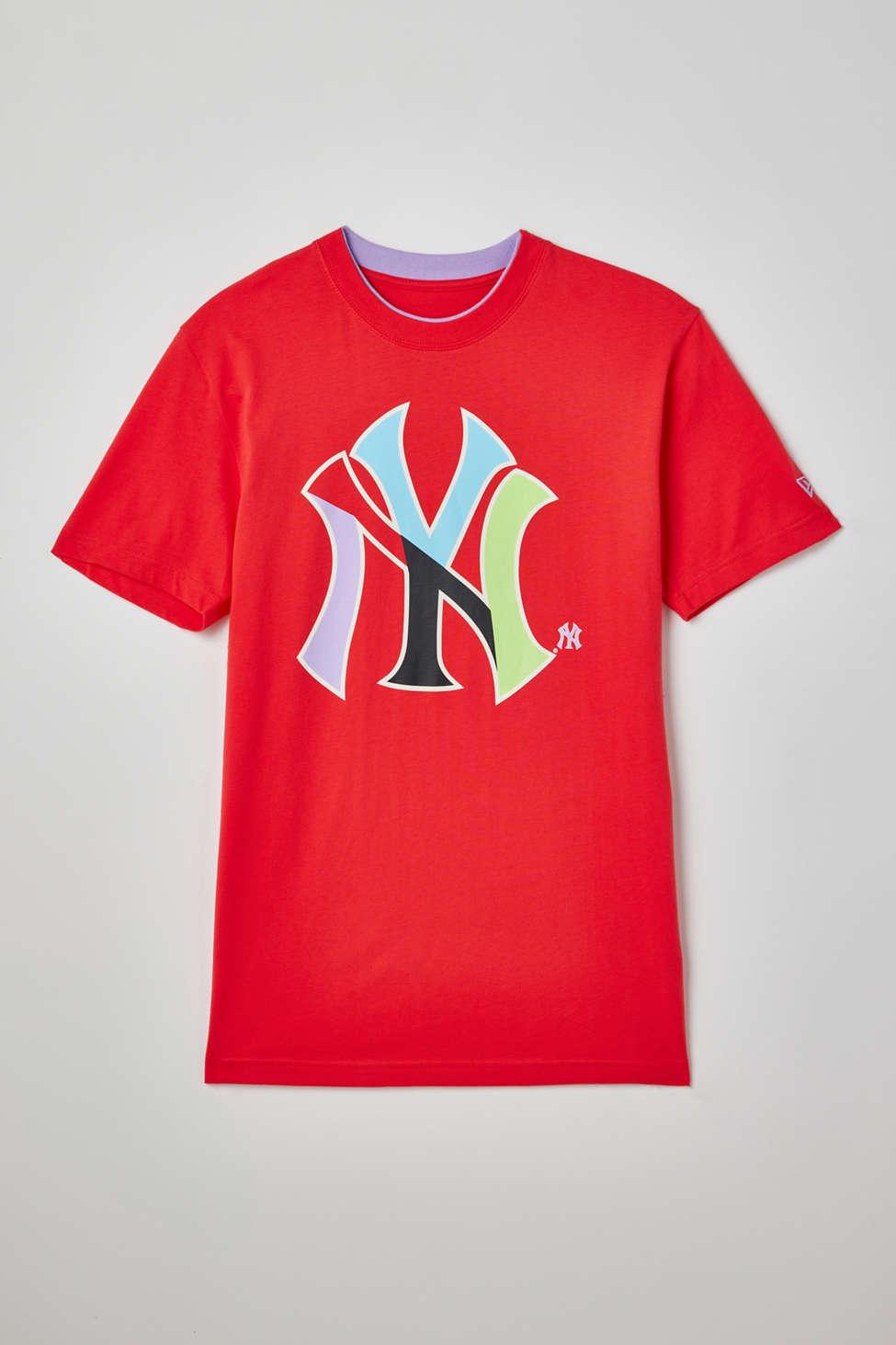 KTZ New York Yankees Colorpack Pinkblock Tee in Red for Men