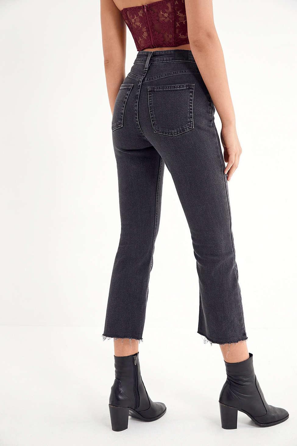 BDG High-rise Cropped Kick Flare Jean in Black | Lyst