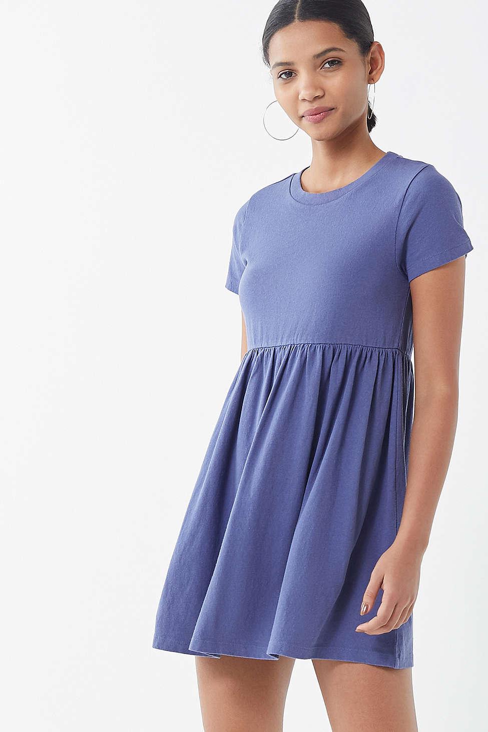 Urban Outfitters Uo Alexa Babydoll T-shirt Dress in Blue