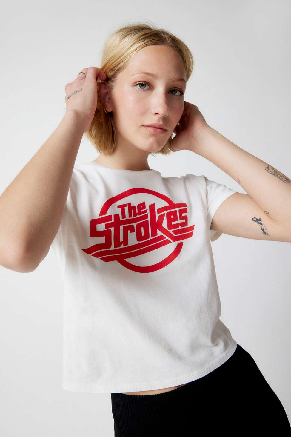 Urban Outfitters The Strokes Baby Tee in White | Lyst
