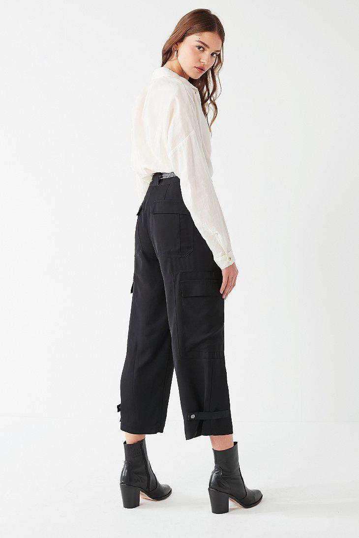 urban outfitters black cargo trousers