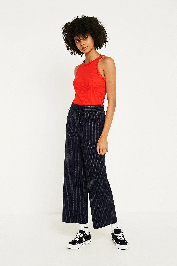Uo Pinstripe Straight-leg Trousers 