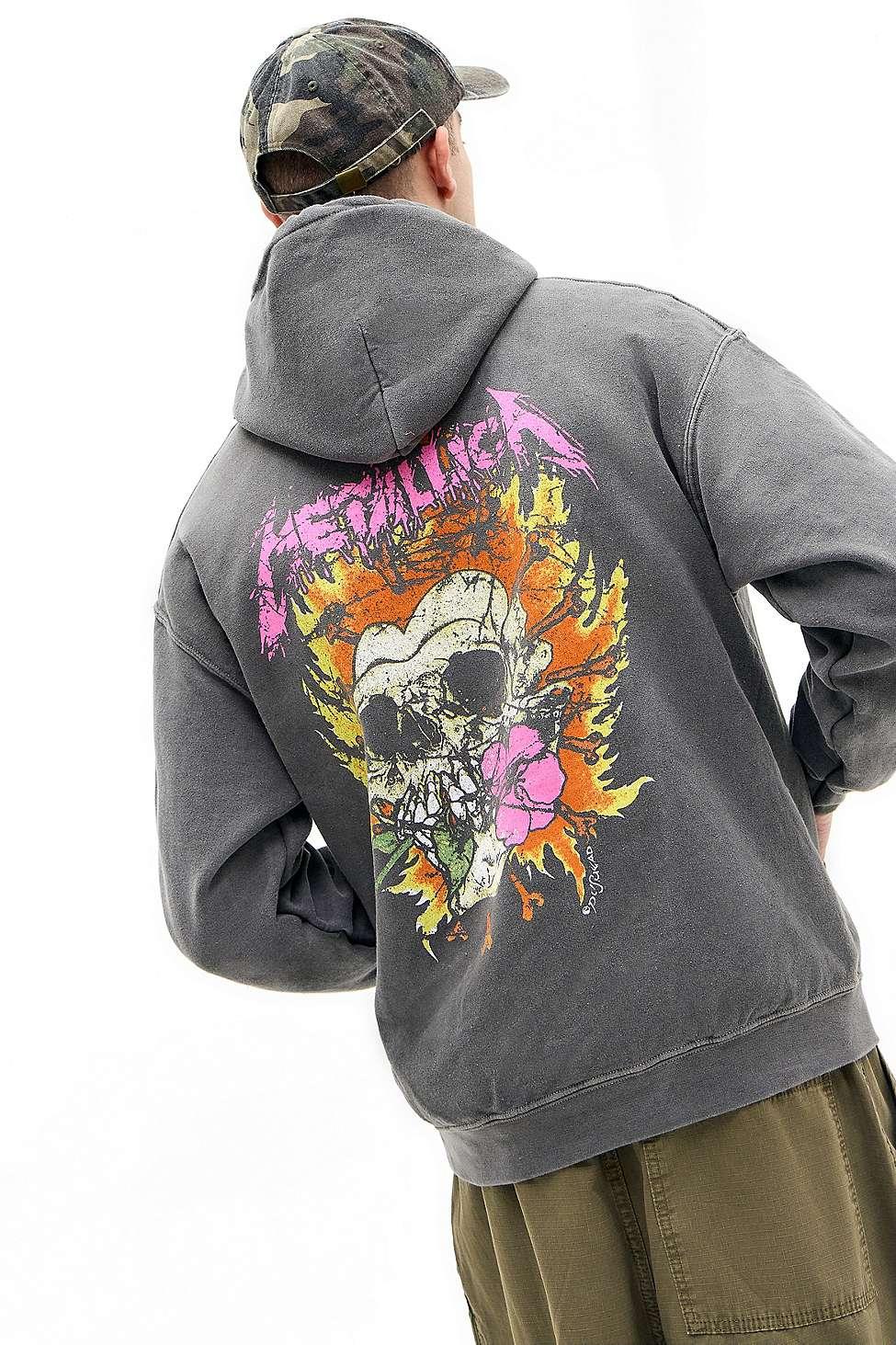 Urban Outfitters Uo Black Metallica Hoodie in Grey for Men Lyst UK