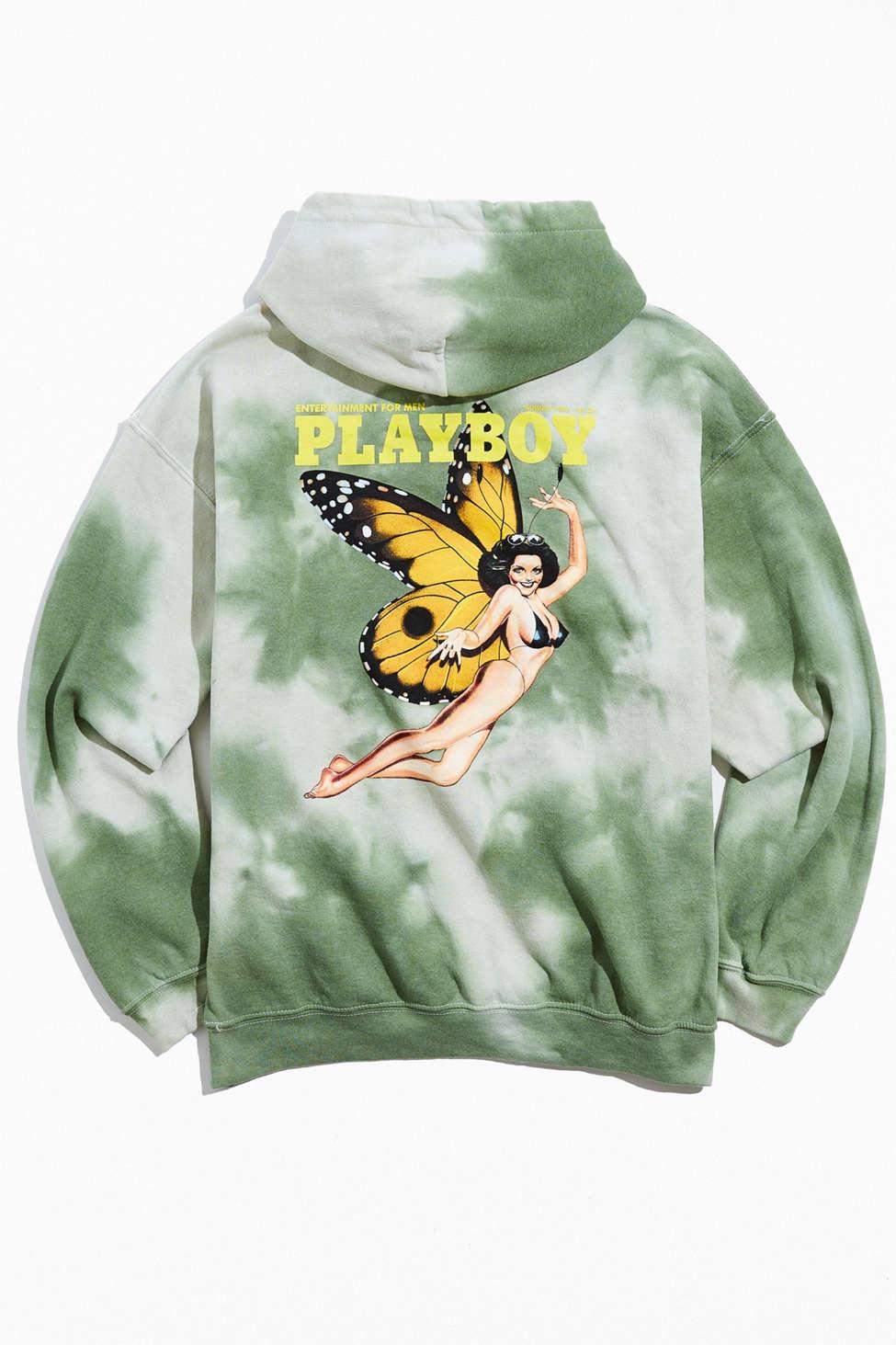 Urban Outfitters Playboy Butterfly Tie-dye Hoodie Sweatshirt in Green for  Men | Lyst