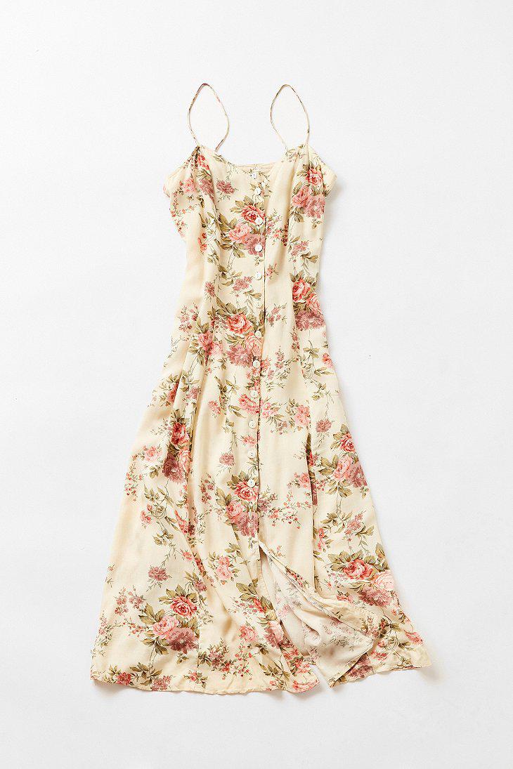 Urban Outfitters Vintage '90s Floral Button-down Maxi Dress | Lyst