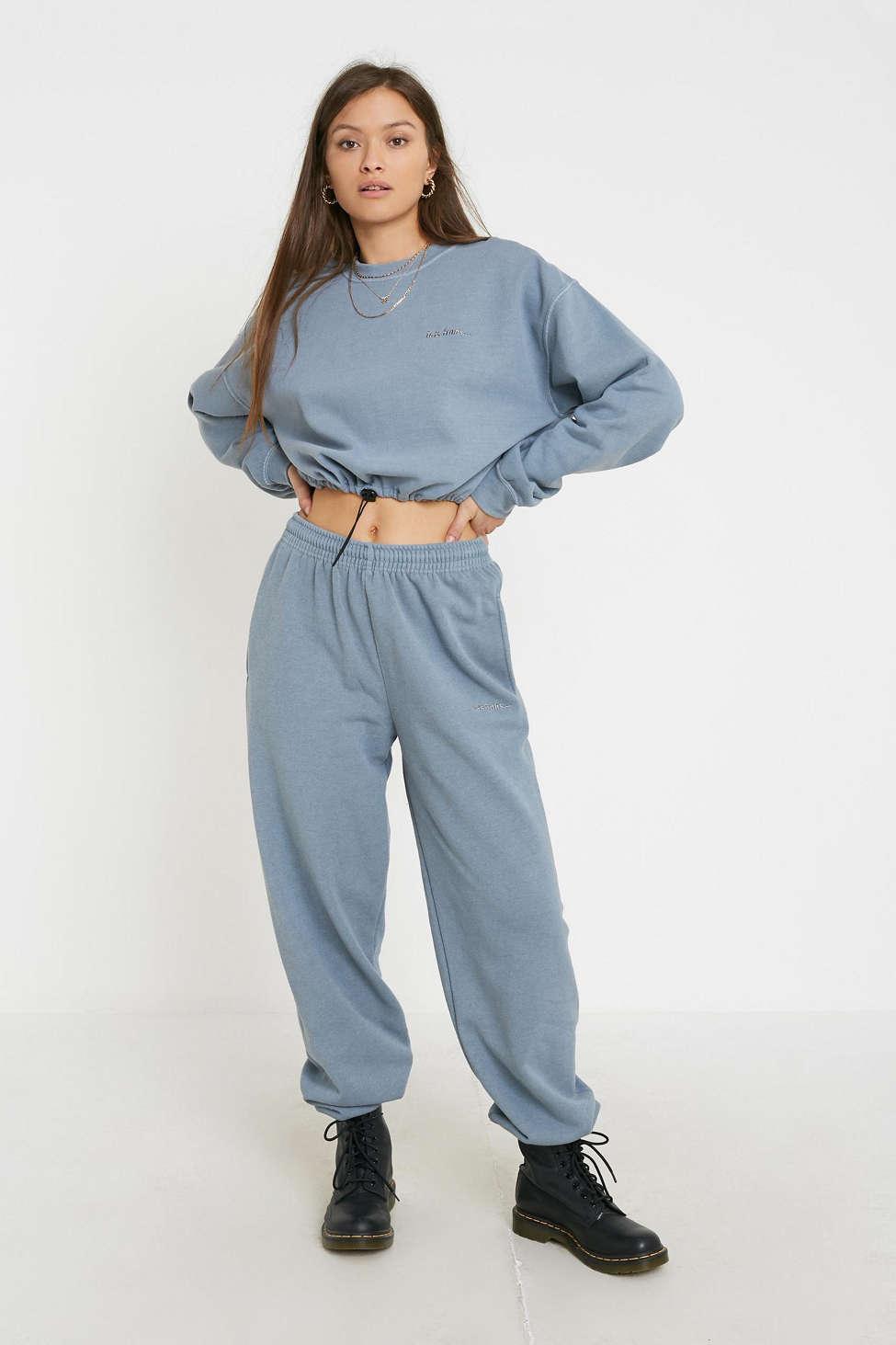 iets frans... Cotton Ashed Blue Jogger Sweatpant - Lyst