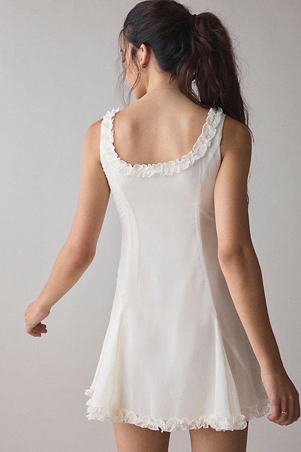 Motel Fulvia Ruffle Trim Slip Mini Dress in White Lyst