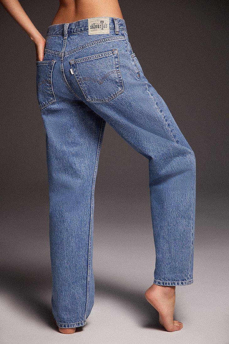 Da Donna Levi's Silvertab Lean Nero Dark Wash Pantaloncini in Jeans Denim Cotone 36 x 7 