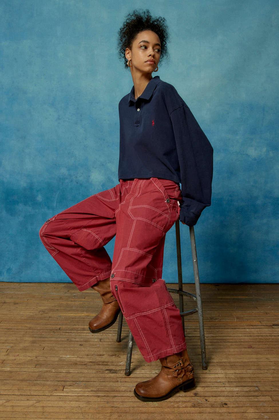 BDG Rih Baggy Cargo Pant In Red,at Urban Outfitters