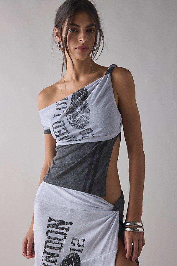 Jaded London Asymmetric Spliced Two-Tee Top in Gray | Lyst