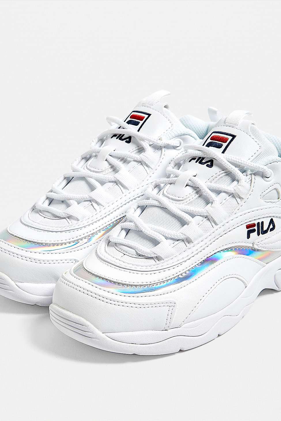 fila ray silver trainers
