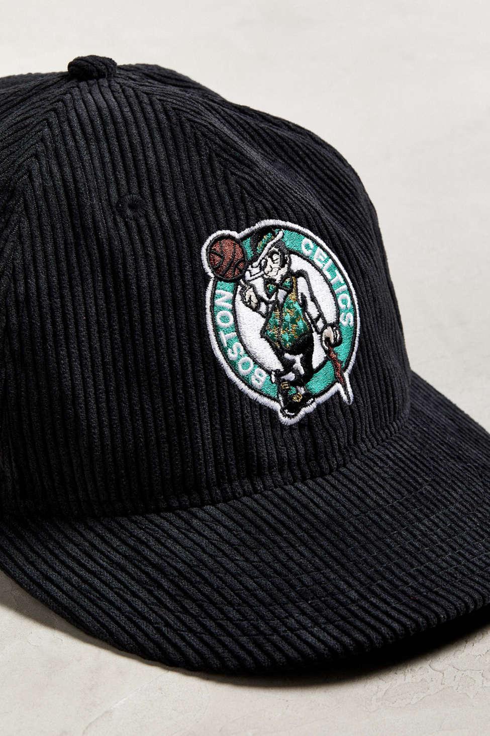 Vintage NBA Boston Celtics Corduroy Snapback Hat Rare Korea