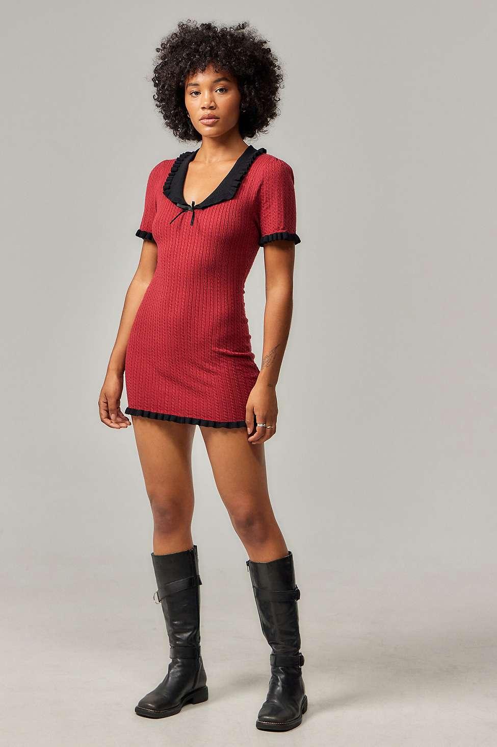 urban outfitters mini dresses UO Mabel Black Blue Floral High-Neck Empire Dres – Vanessa Jane neck Spaghetti straps 100% cotton Machine wash Urban Outfitters Yellow Dragon Mini