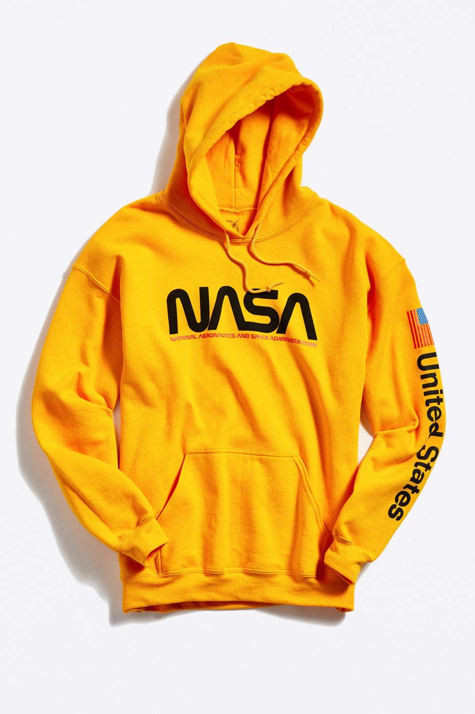 Urban Outfitters Nasa White Hoodie Sweatshirt in Yellow for Men | Lyst