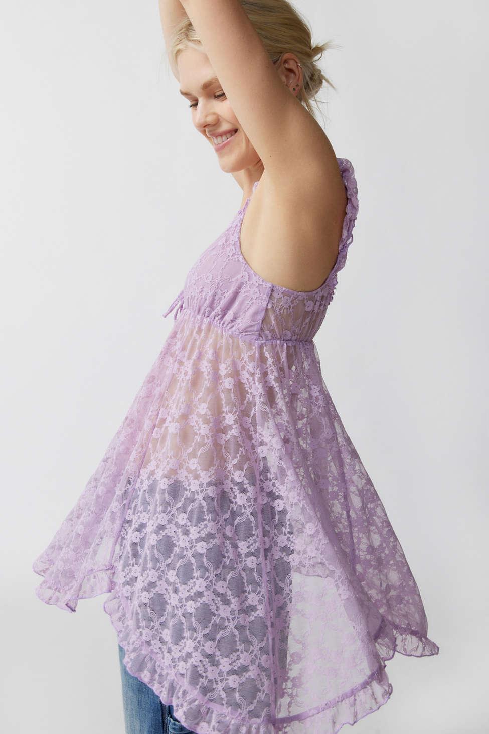 out from under sweet dreams sheer lace spliced slip dress Out From Under Sweet Dreams Sheer Lace Spliced Slip Dress