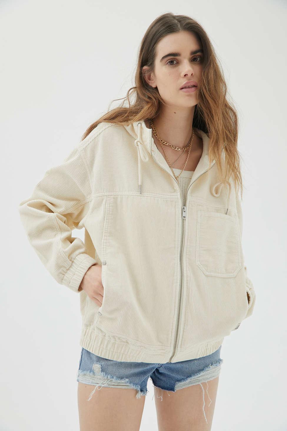 BDG Ada Corduroy Hooded Bomber Jacket 