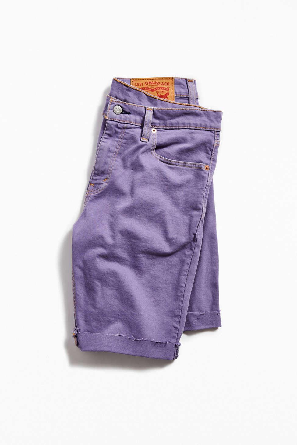 purple levi shorts