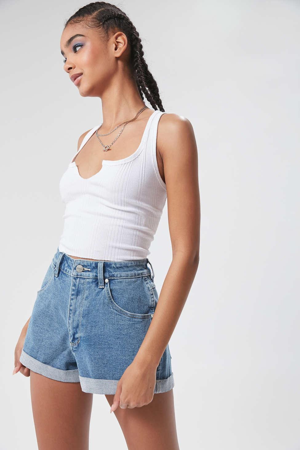 Wrangler Hourglass Denim Short in Blue - Lyst