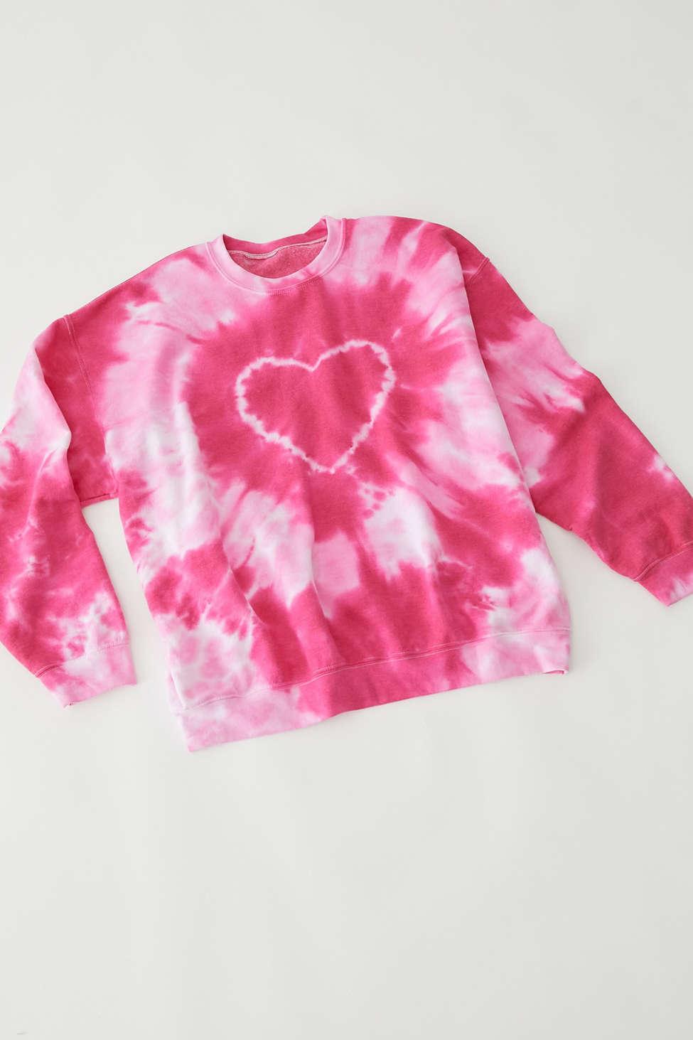womens pink tie dye sweatshirt