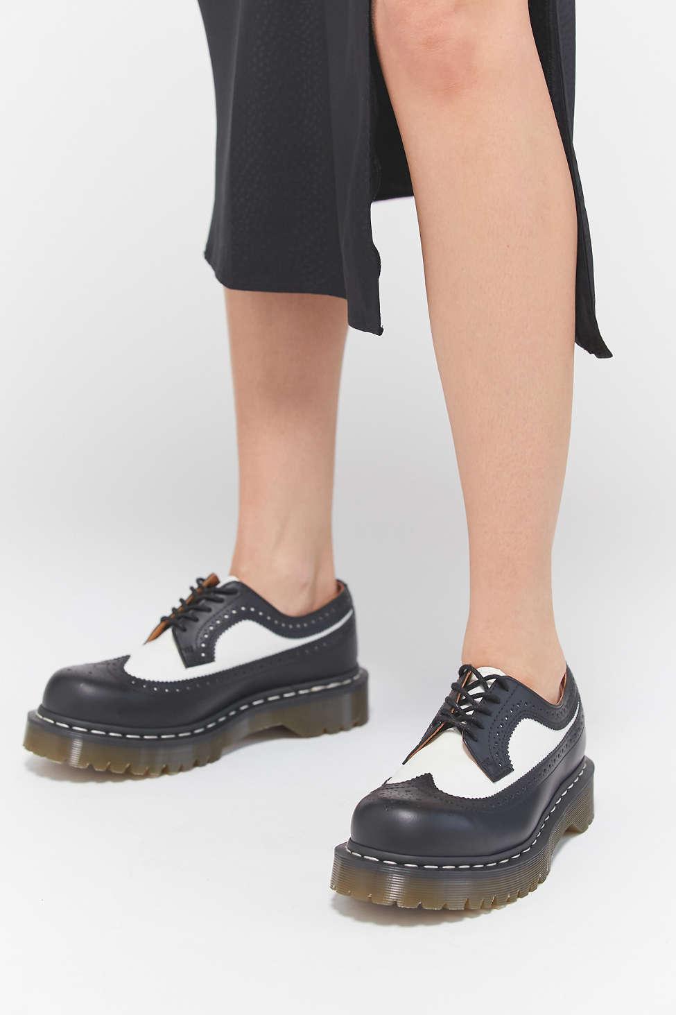 dr martens 3989 black stacked brogues