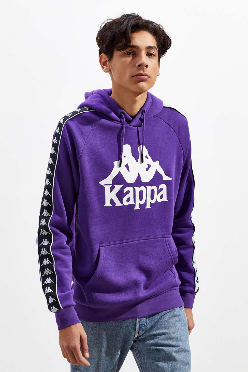 Kappa Cotton Banda Pullover Black Hoodie Sweatshirt in Purple for Men | Lyst