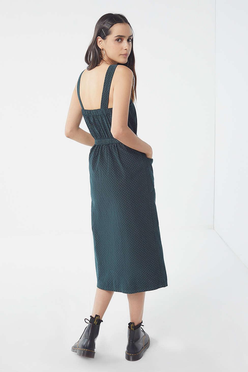 uo cordelia corduroy midi dress