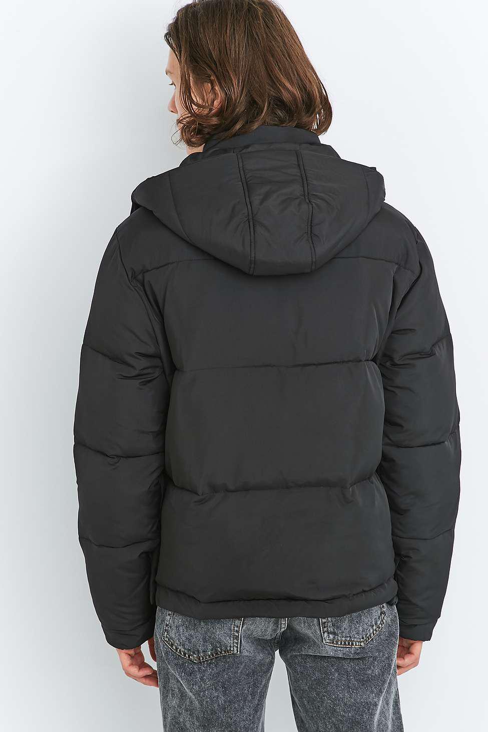 shore leave by urban outfitters black zip puffer jacket