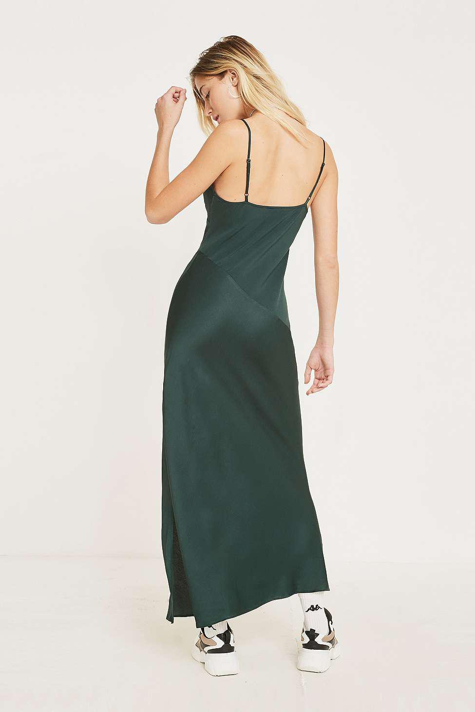 urban outfitters green slip dress