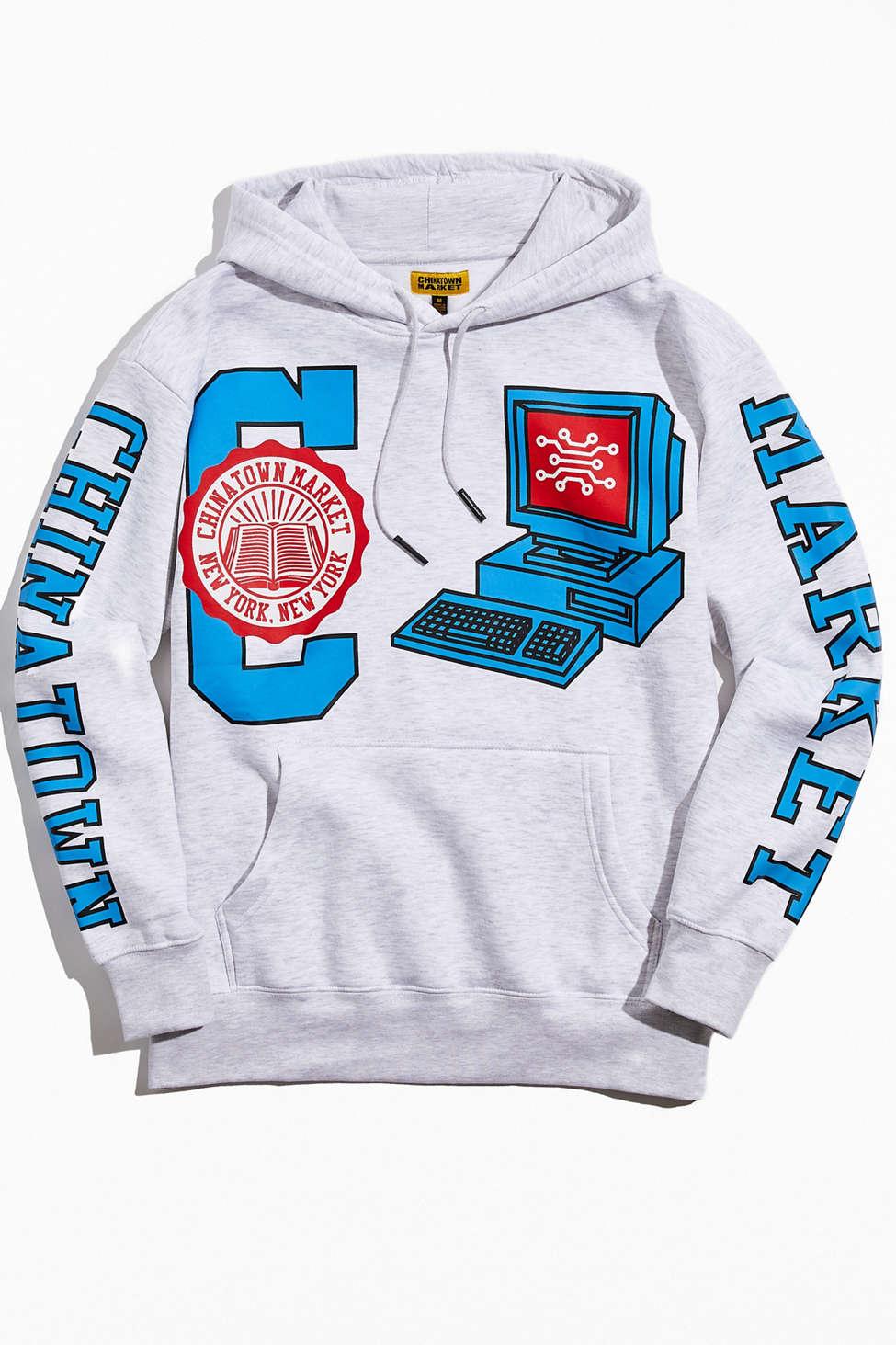 Market Tech Collegiate Hoodie Sweatshirt in Gray for Men | Lyst