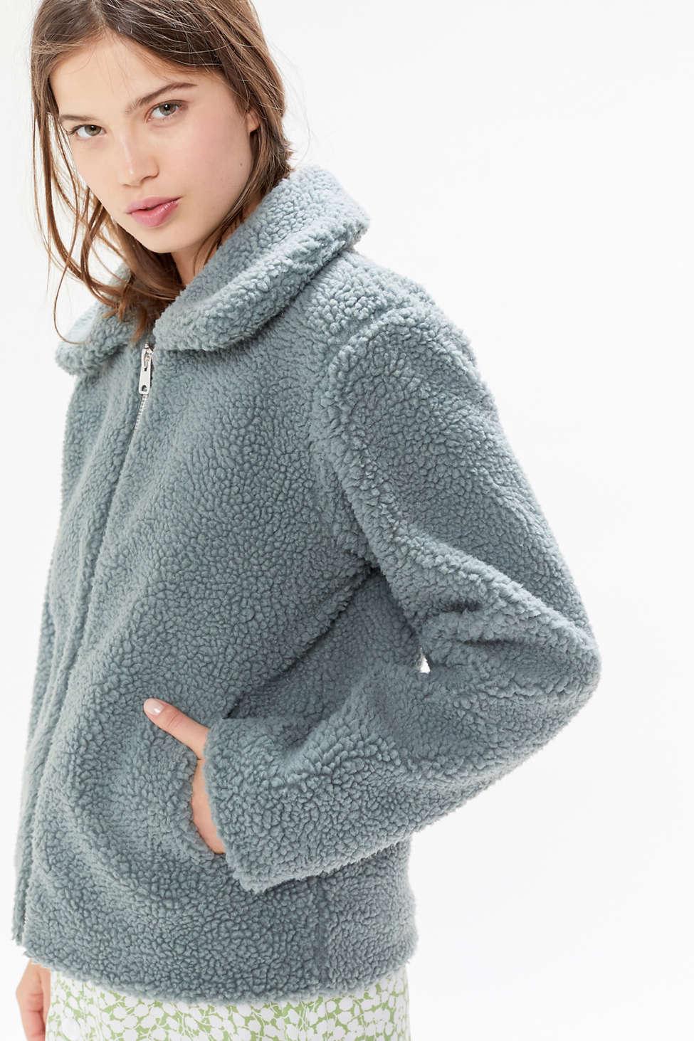urban outfitters batwing teddy fleece jacket