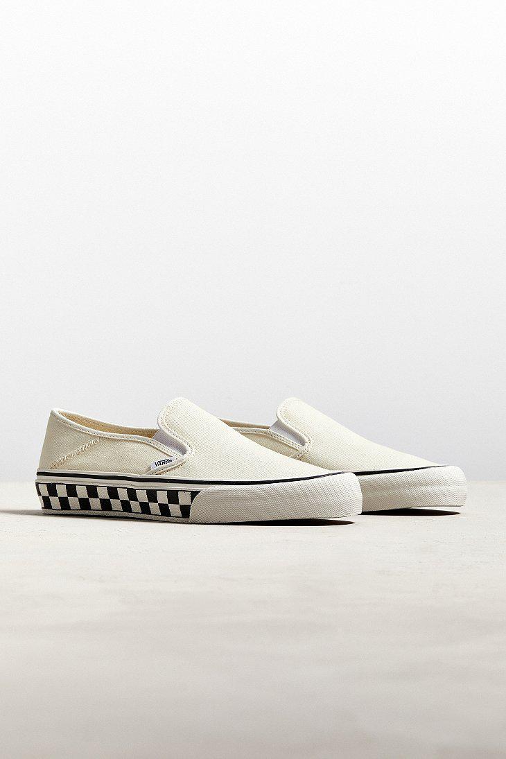 white vans with checkered trim
